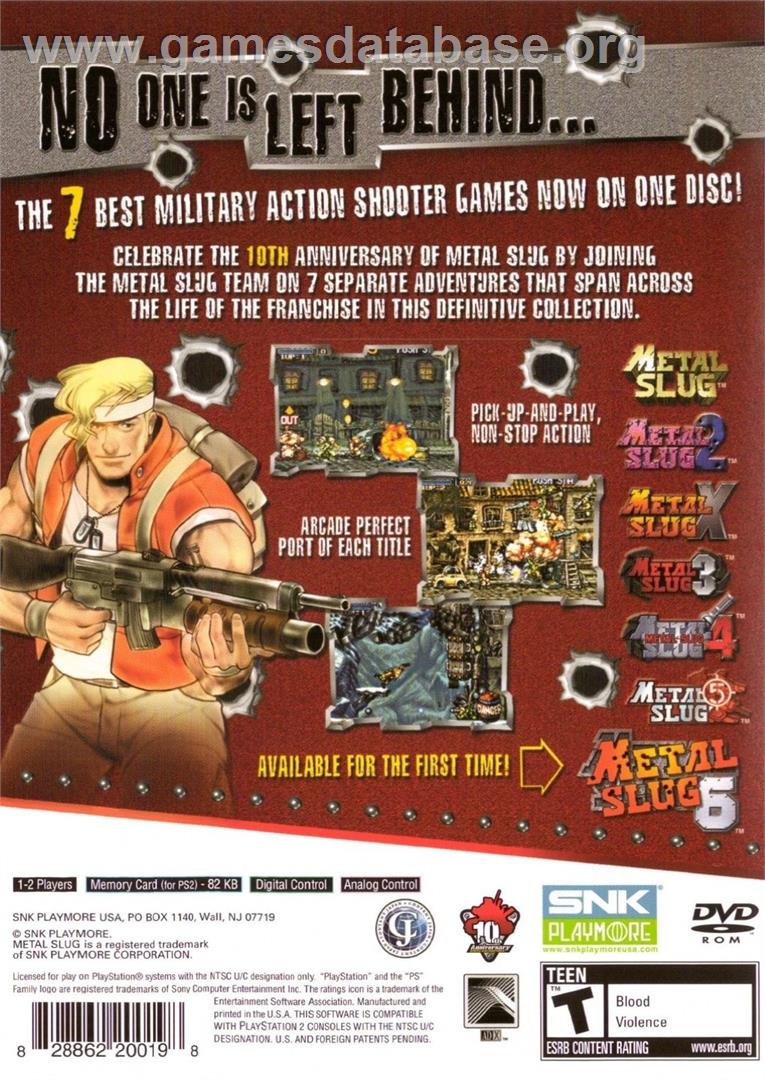 Metal Slug Anthology - Sony Playstation 2 - Artwork - Box Back