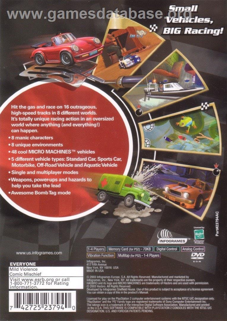 Micro Machines - Sony Playstation 2 - Artwork - Box Back