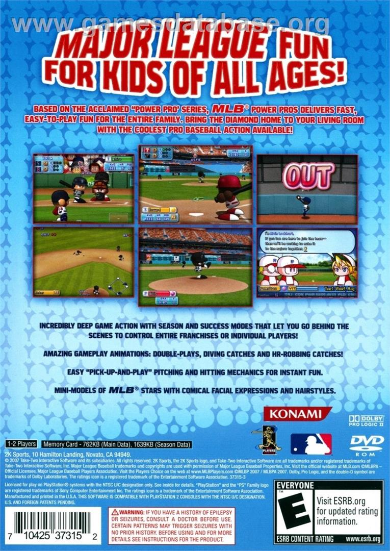 Mlb Power Pros - Sony Playstation 2 - Artwork - Box Back