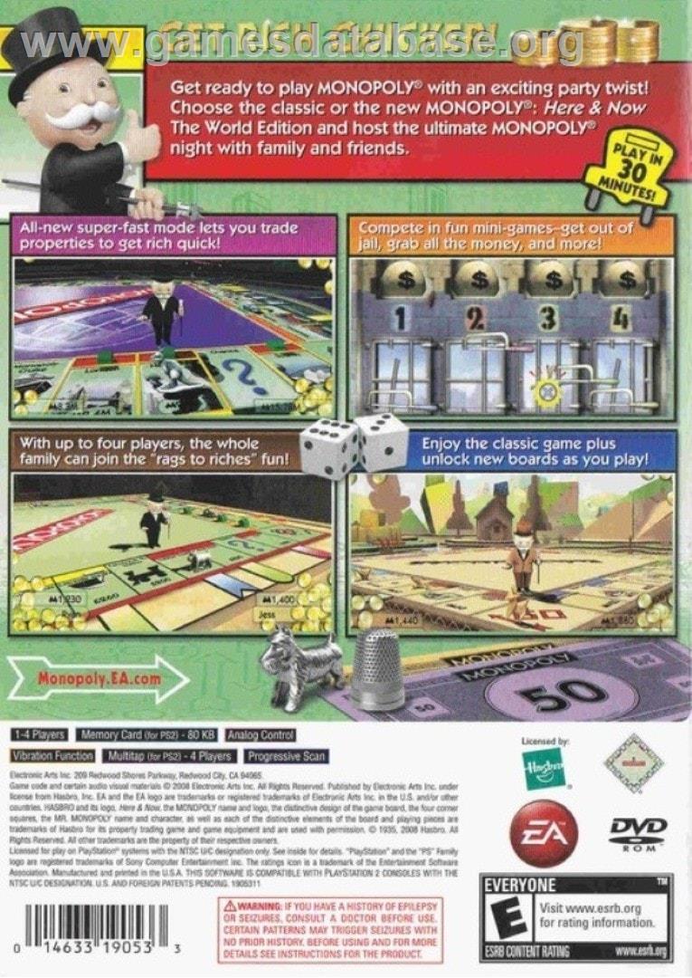 Monopoly - Sony Playstation 2 - Artwork - Box Back