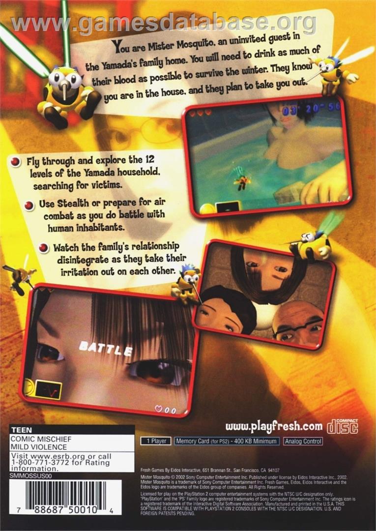 Mr Moskeeto - Sony Playstation 2 - Artwork - Box Back