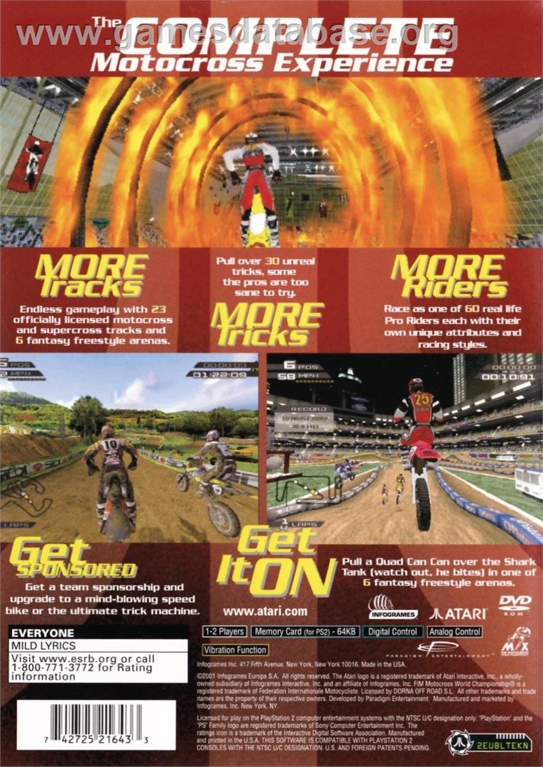Mx Rider - Sony Playstation 2 - Artwork - Box Back