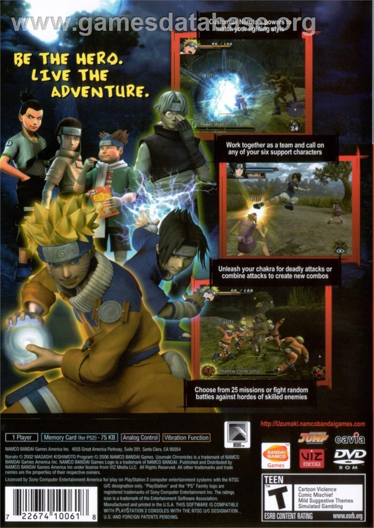 Naruto - Uzumaki Chronicles - Sony Playstation 2 - Artwork - Box Back