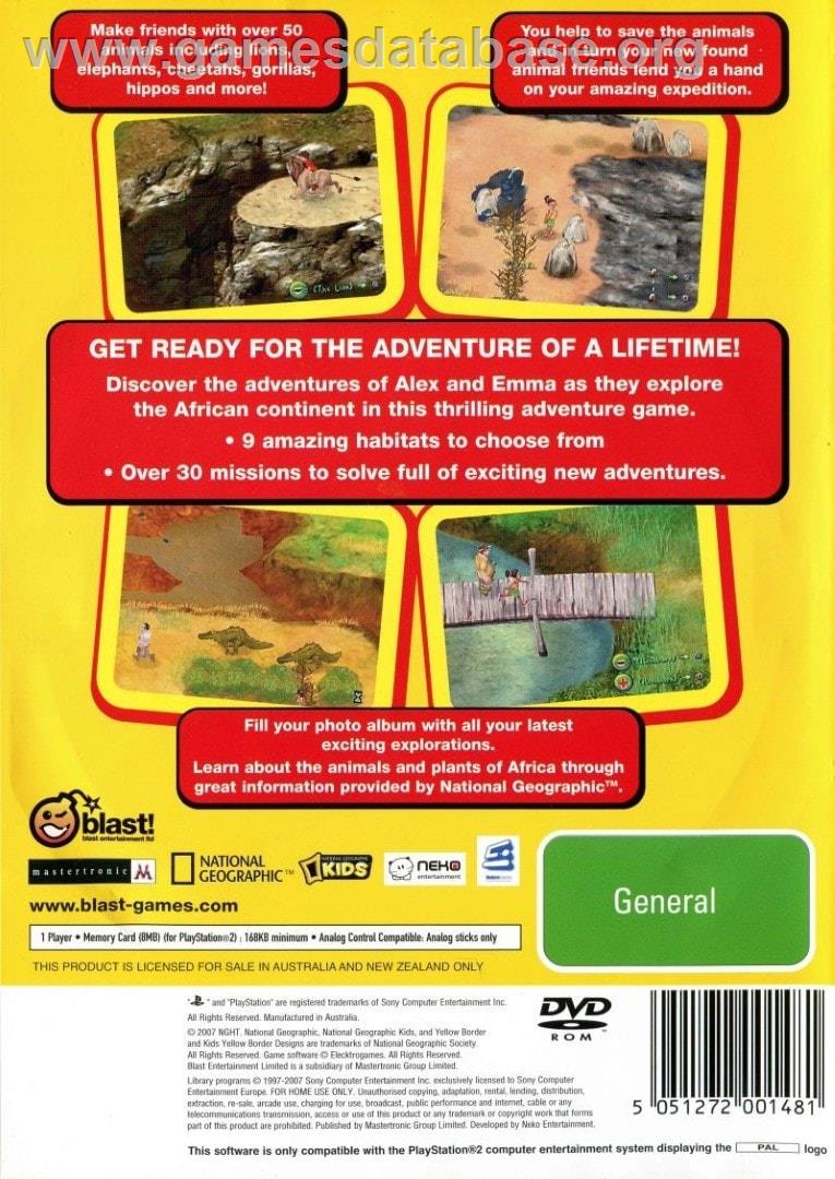 National Geographic - Safari Adventures Africa - Sony Playstation 2 - Artwork - Box Back