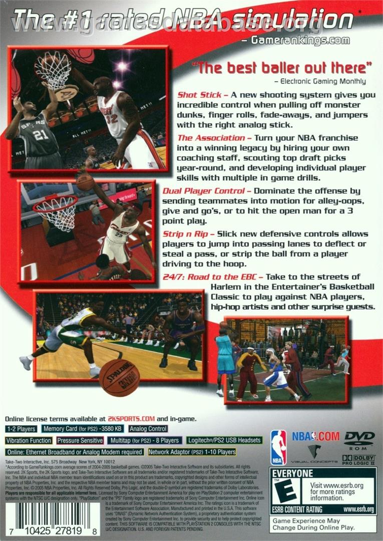 Nba 2k6 - Sony Playstation 2 - Artwork - Box Back