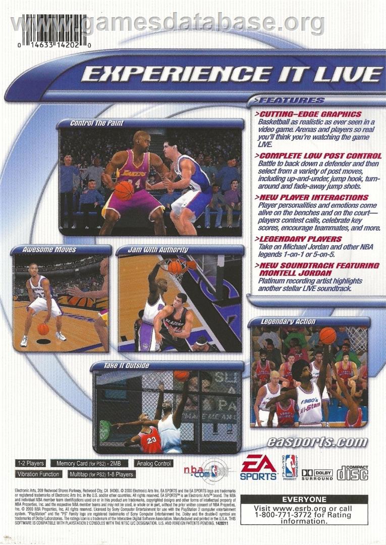 Nba Live 2001 - Sony Playstation 2 - Artwork - Box Back