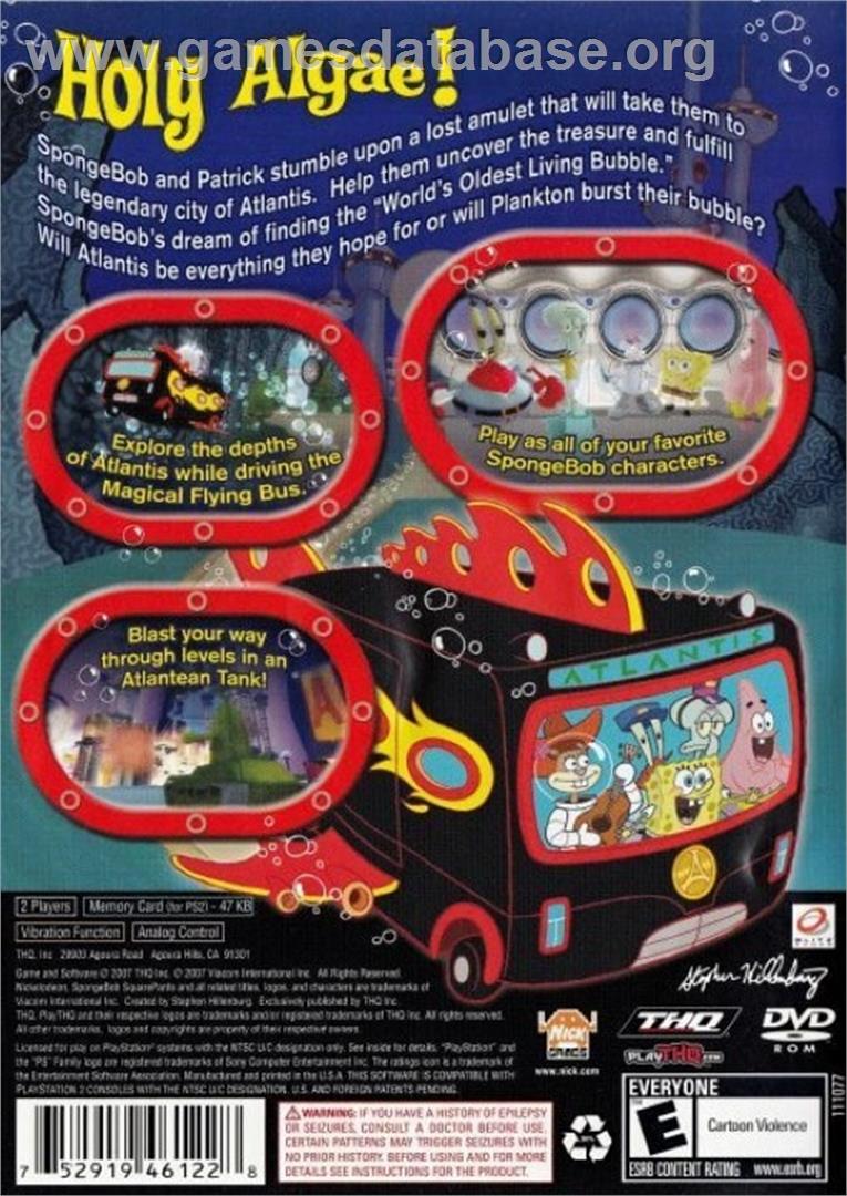 Nickelodeon Spongebob's Atlantis Squarepantis - Sony Playstation 2 - Artwork - Box Back