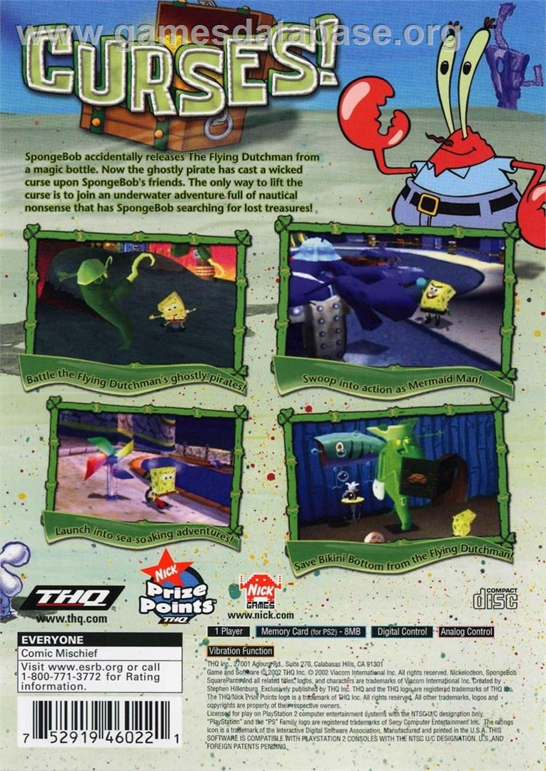 Nickelodeon Spongebob Squarepants - Revenge Of The Flying Dutchman - Sony Playstation 2 - Artwork - Box Back
