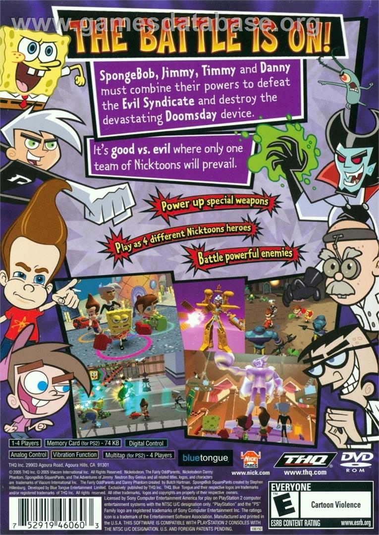 Nickelodeon Spongebob Squarepants And Friends Unite! - Sony Playstation 2 - Artwork - Box Back