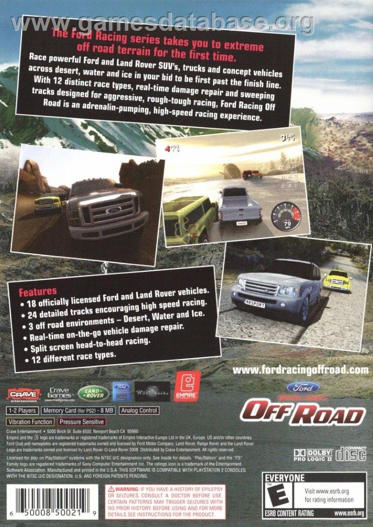 Off Road - Sony Playstation 2 - Artwork - Box Back