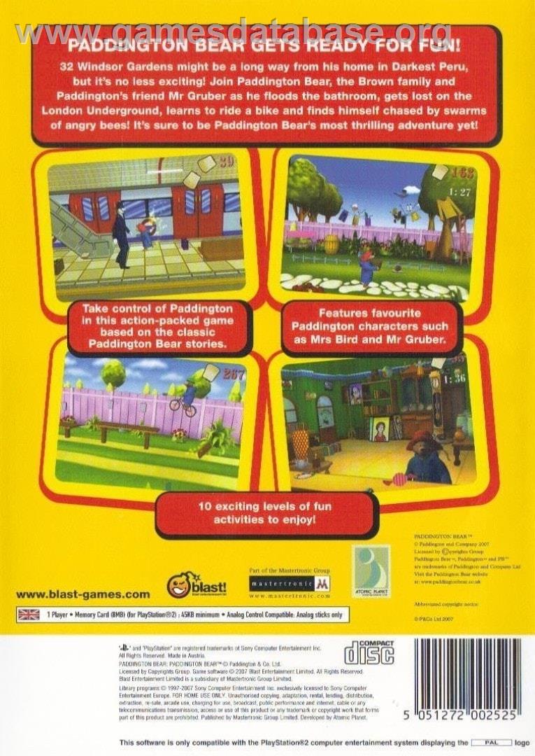 Paddington Bear - Sony Playstation 2 - Artwork - Box Back