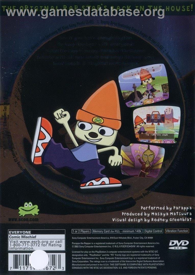 Parappa The Rapper 2 - Sony Playstation 2 - Artwork - Box Back