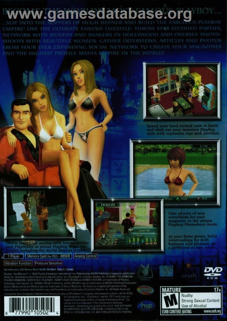 Playboy - The Mansion - Sony Playstation 2 - Artwork - Box Back