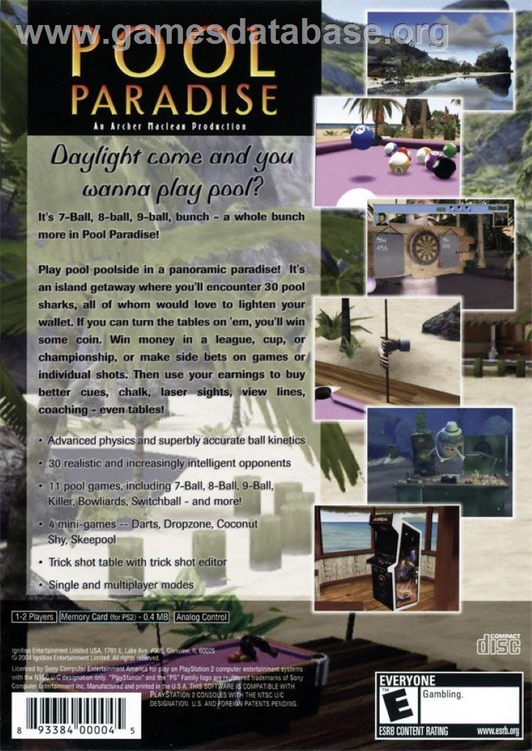 Pool Paradise - Sony Playstation 2 - Artwork - Box Back