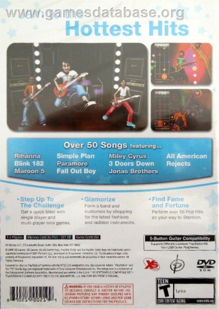 Popstar Guitar - Sony Playstation 2 - Artwork - Box Back