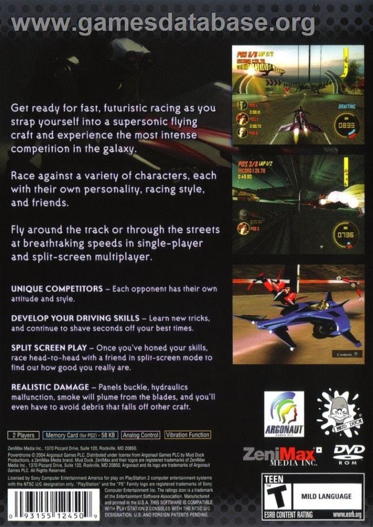 Power Drome - Sony Playstation 2 - Artwork - Box Back