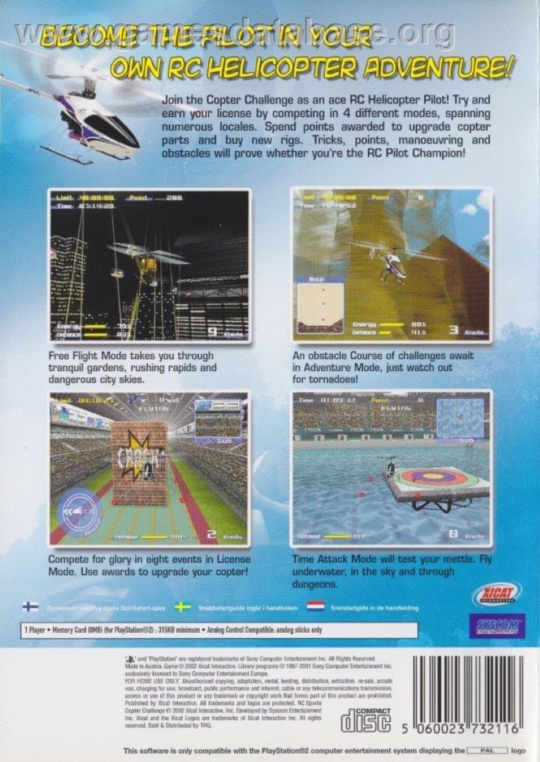 RC Sports - Copter Challenge - Sony Playstation 2 - Artwork - Box Back