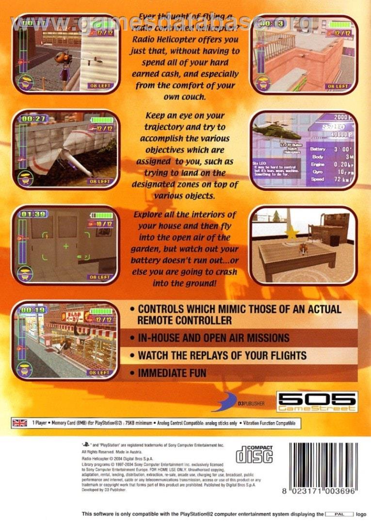 Radio Helicopter - Sony Playstation 2 - Artwork - Box Back