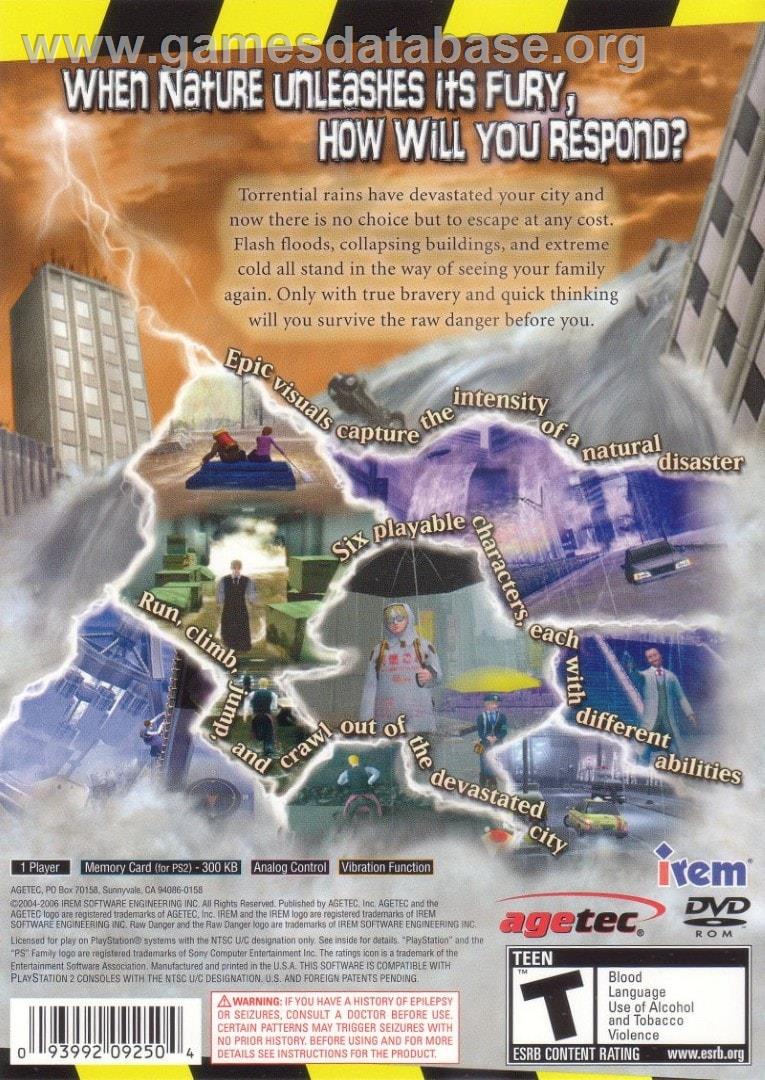Raw Danger! - Sony Playstation 2 - Artwork - Box Back