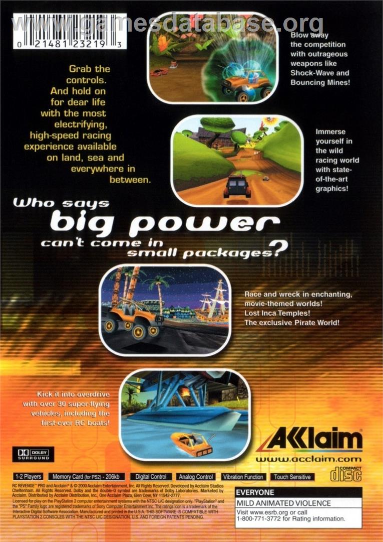 Rc Revenge Pro - Sony Playstation 2 - Artwork - Box Back