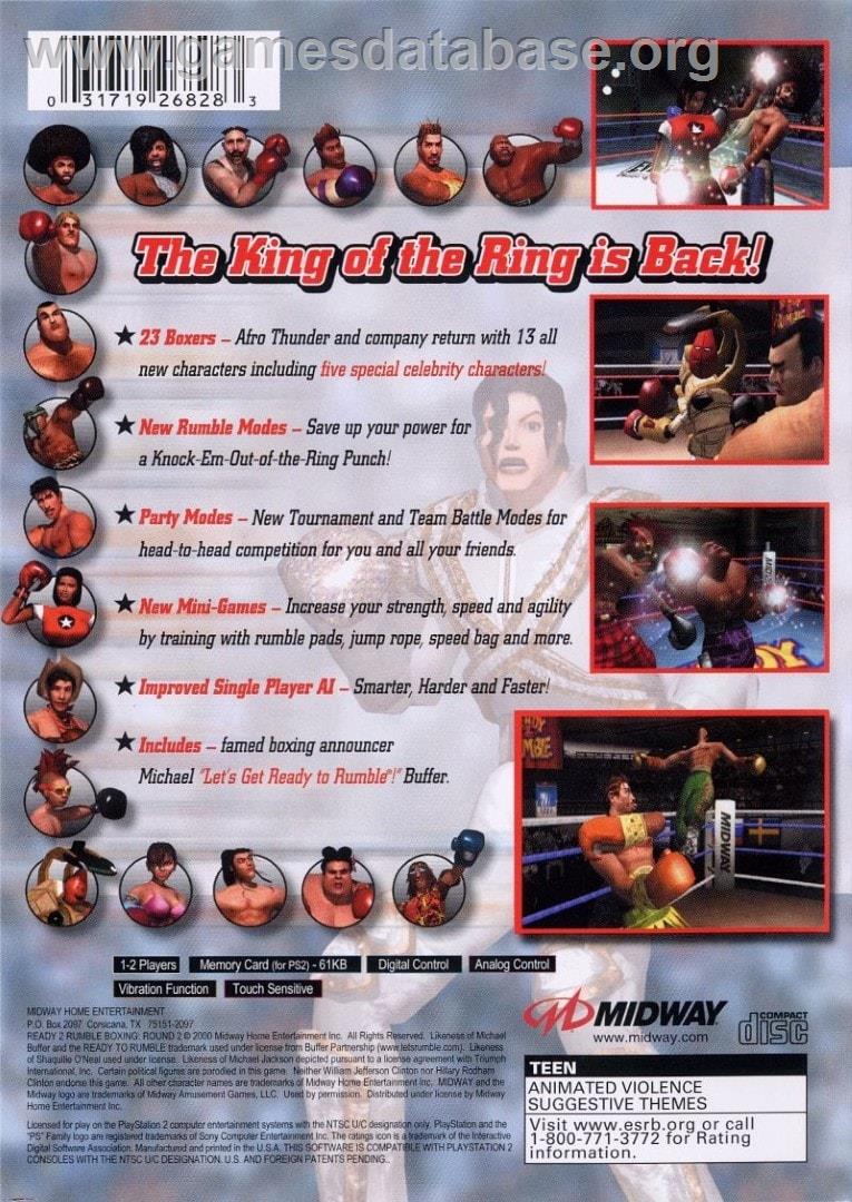 Ready 2 Rumble Boxing Round 2 - Sony Playstation 2 - Artwork - Box Back