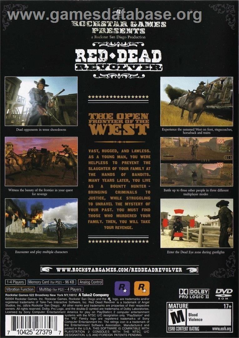 Red Dead Revolver - Sony Playstation 2 - Artwork - Box Back