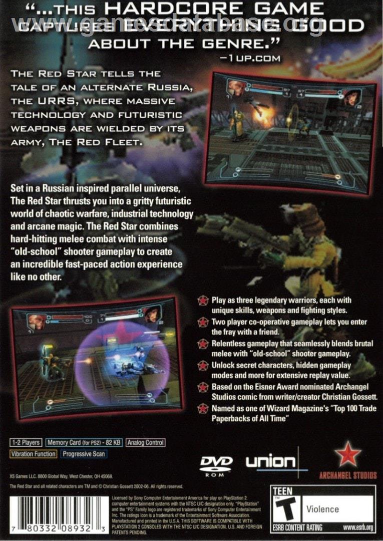 Red Star, The - Sony Playstation 2 - Artwork - Box Back
