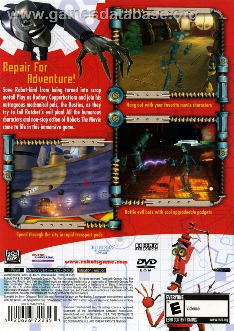 Robots - Sony Playstation 2 - Artwork - Box Back