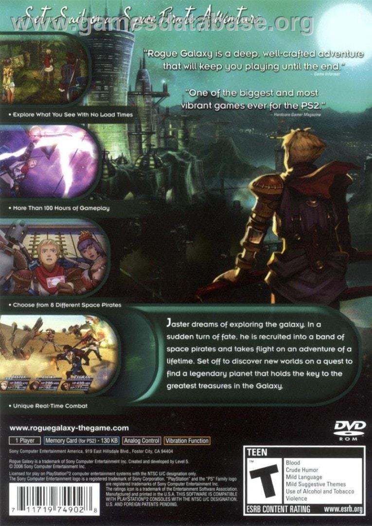 Rogue Galaxy - Sony Playstation 2 - Artwork - Box Back