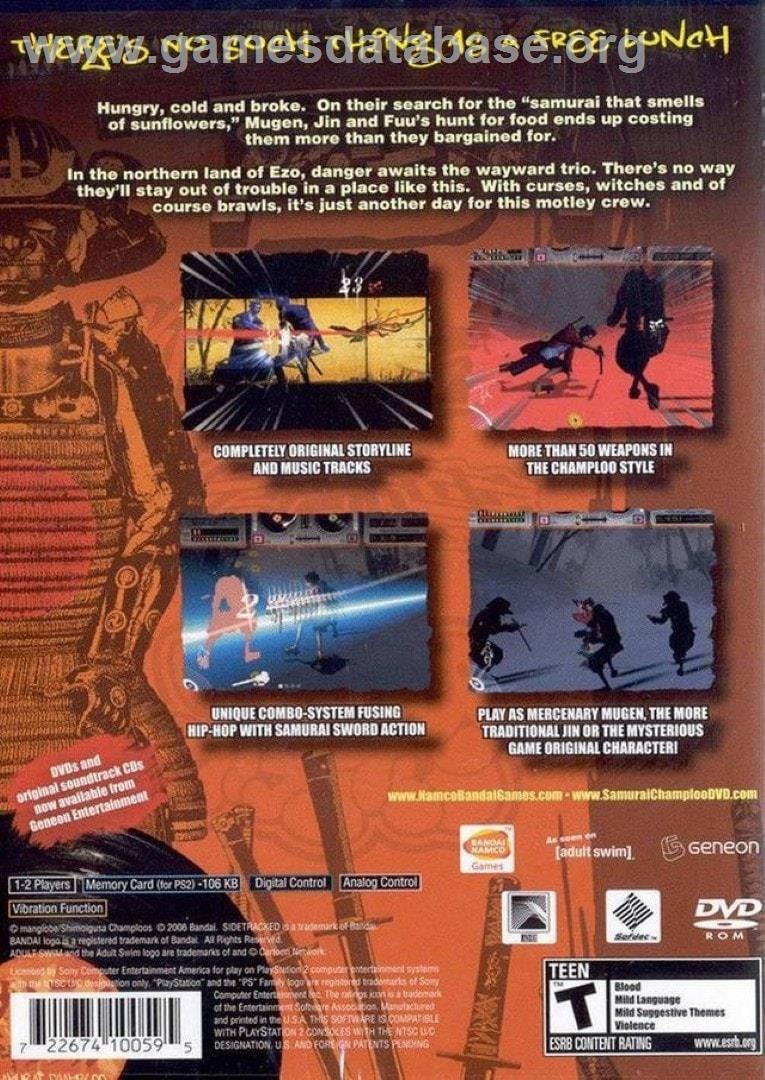 Samurai Champloo - Sony Playstation 2 - Artwork - Box Back