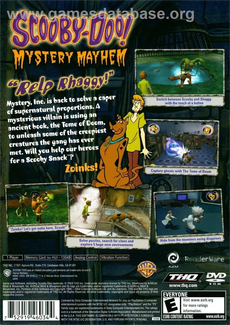 Scooby-doo! Mystery Mayhem - Sony Playstation 2 - Artwork - Box Back