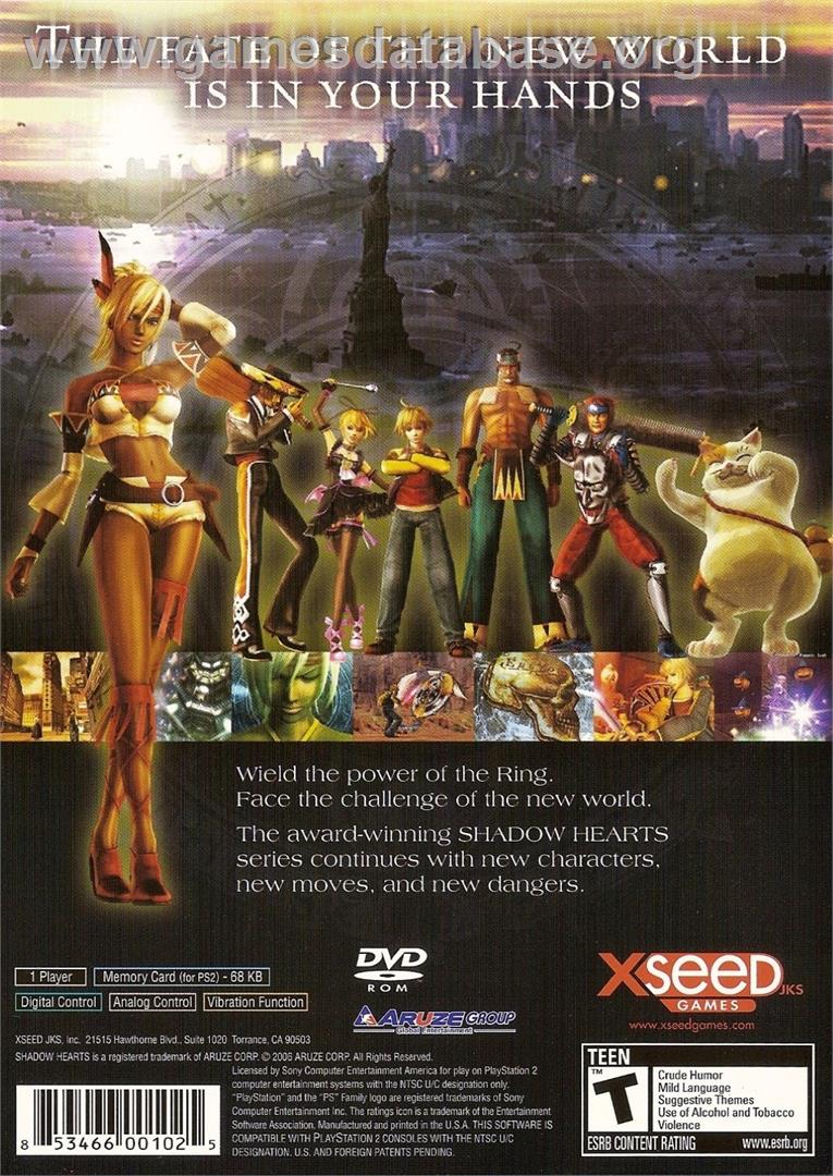 Shadow Hearts - From The New World - Sony Playstation 2 - Artwork - Box Back