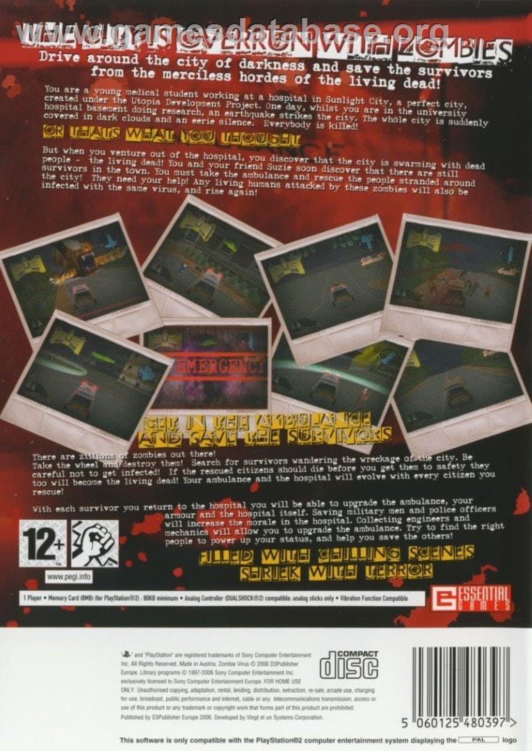 Simple 2000 Series Vol. 95 - The Zombie Vs. Kyuukyuusha - Sony Playstation 2 - Artwork - Box Back