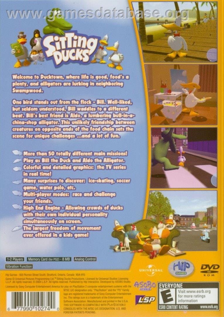 Sitting Ducks - Sony Playstation 2 - Artwork - Box Back