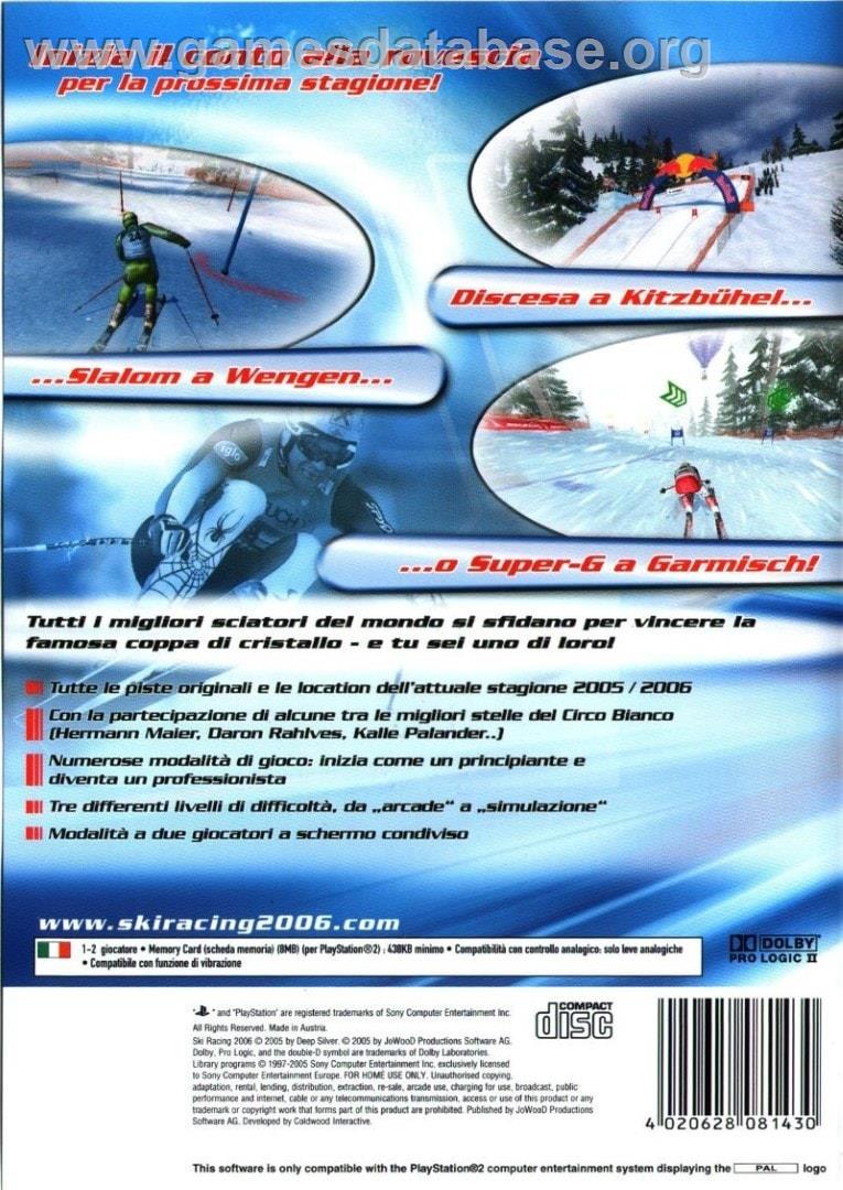 Ski Racing 2006 Featuring Hermann Maier - Sony Playstation 2 - Artwork - Box Back