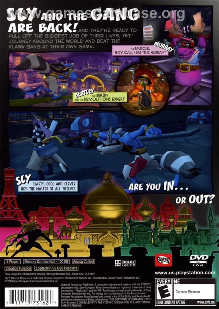 Sly 2 - Band Of Thieves - Sony Playstation 2 - Artwork - Box Back