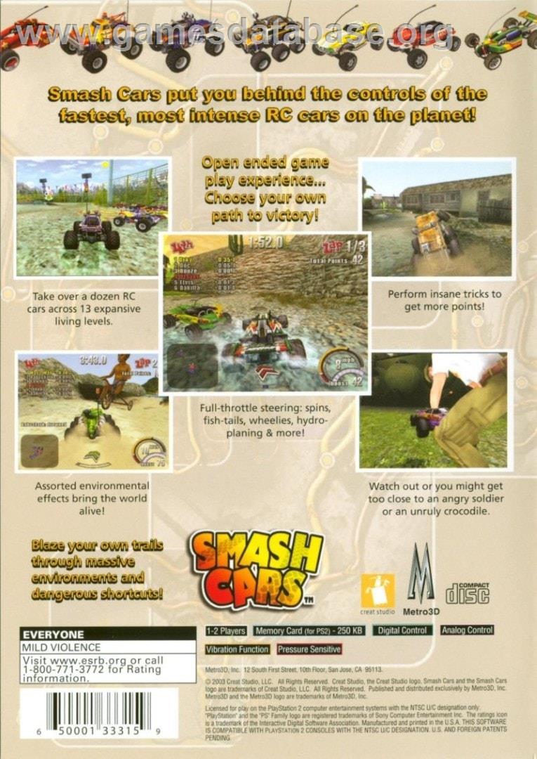 Smash Cars - Sony Playstation 2 - Artwork - Box Back