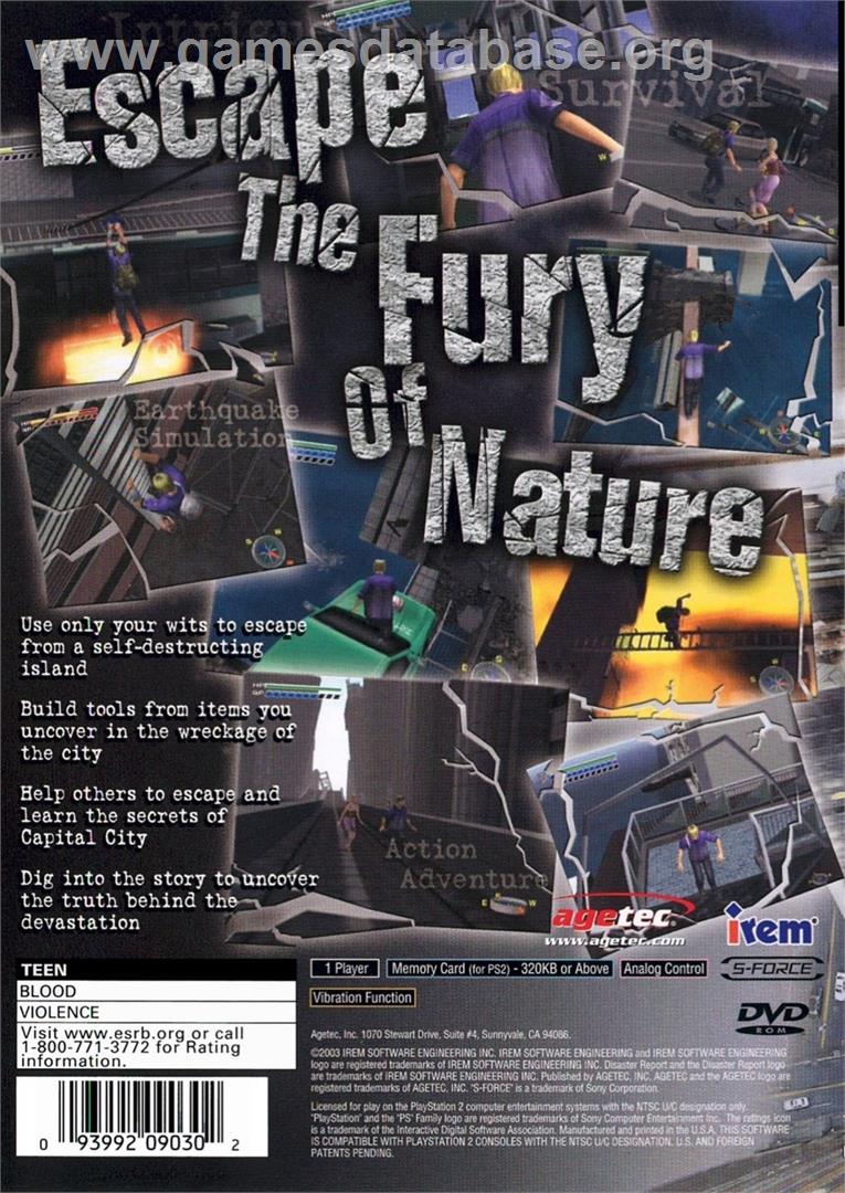 Sos - The Final Escape - Sony Playstation 2 - Artwork - Box Back