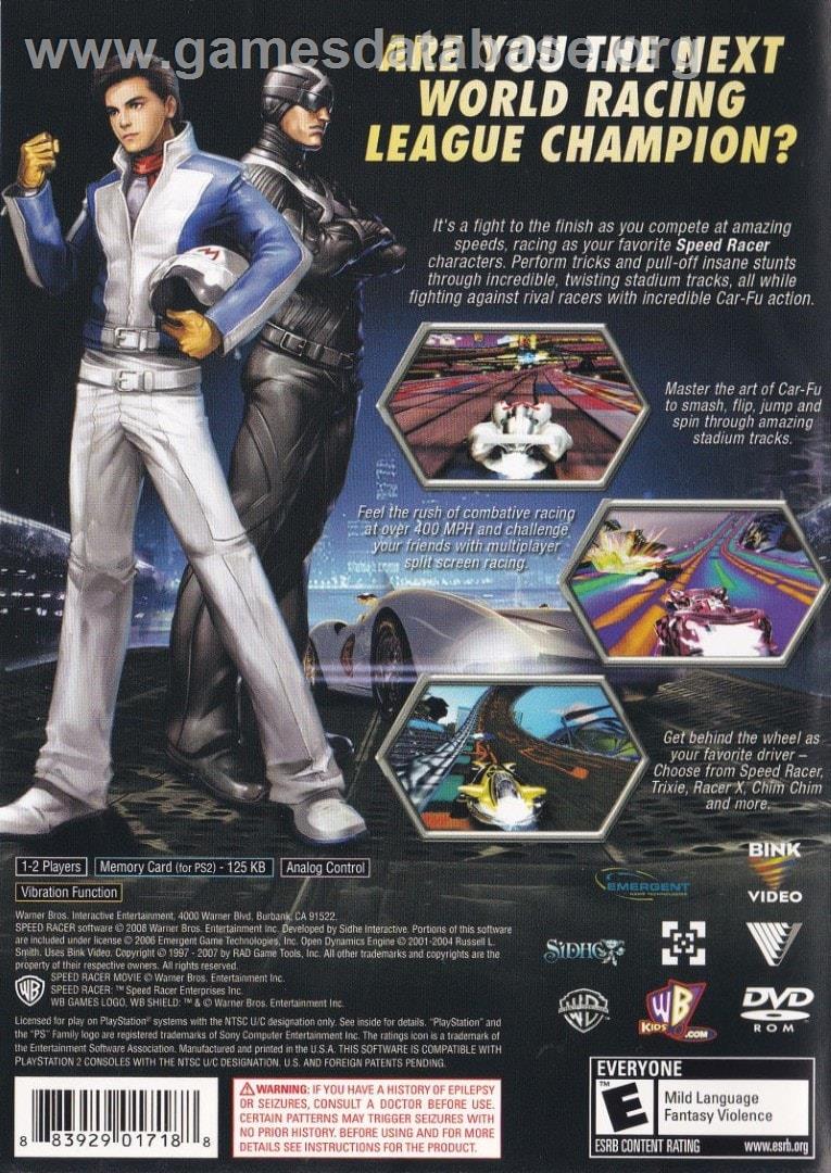 Speed Racer - Le Jeu Vidéo - Sony Playstation 2 - Artwork - Box Back