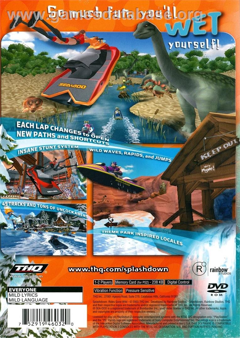 Splashdown 2 - Rides Gone Wild - Sony Playstation 2 - Artwork - Box Back