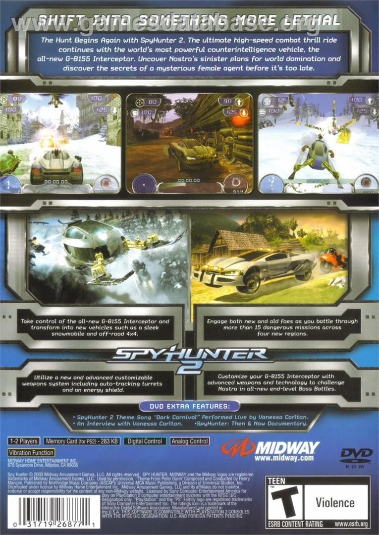Spy Hunter 2 - Sony Playstation 2 - Artwork - Box Back