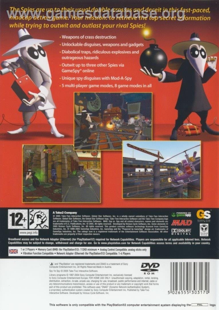 Spy Vs. Spy - Sony Playstation 2 - Artwork - Box Back