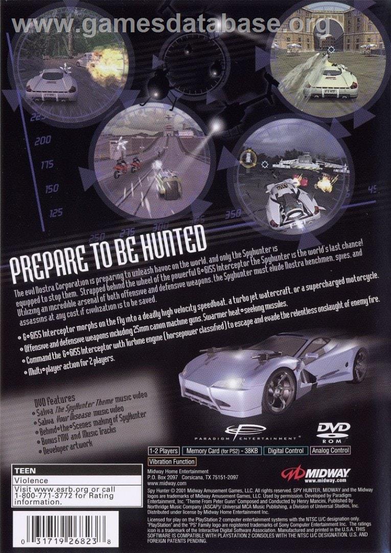 Spyhunter - Sony Playstation 2 - Artwork - Box Back