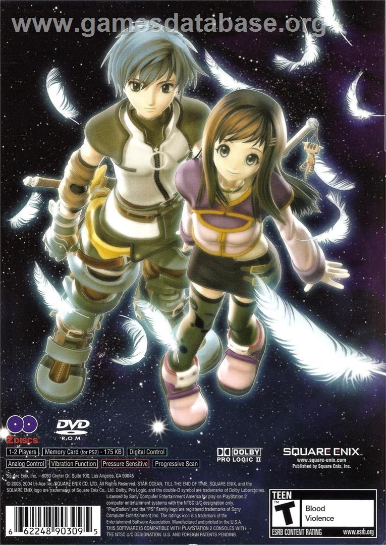 Star Ocean - Till The End Of Time - Sony Playstation 2 - Artwork - Box Back