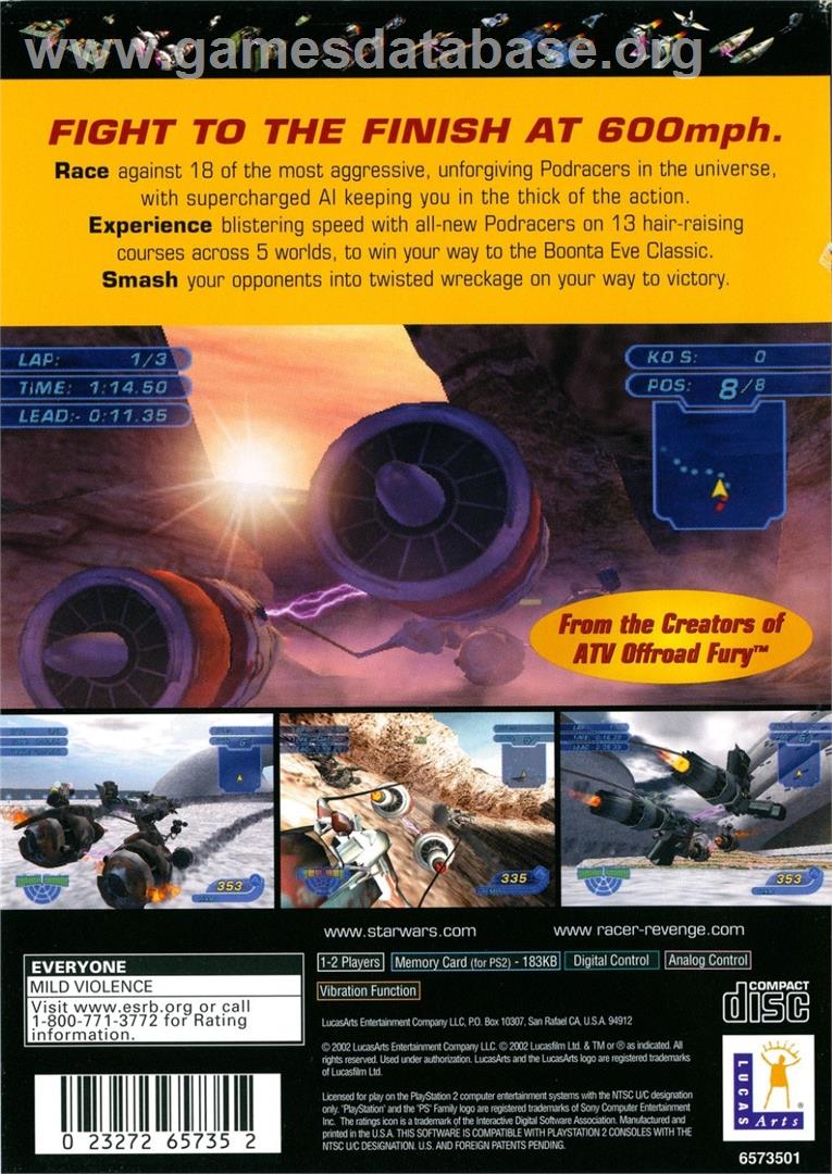 Star Wars - Racer Revenge - Sony Playstation 2 - Artwork - Box Back