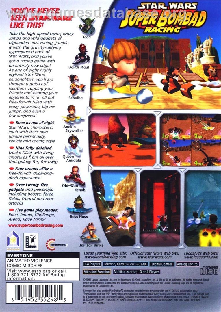 Star Wars - Super Bombad Racing - Sony Playstation 2 - Artwork - Box Back