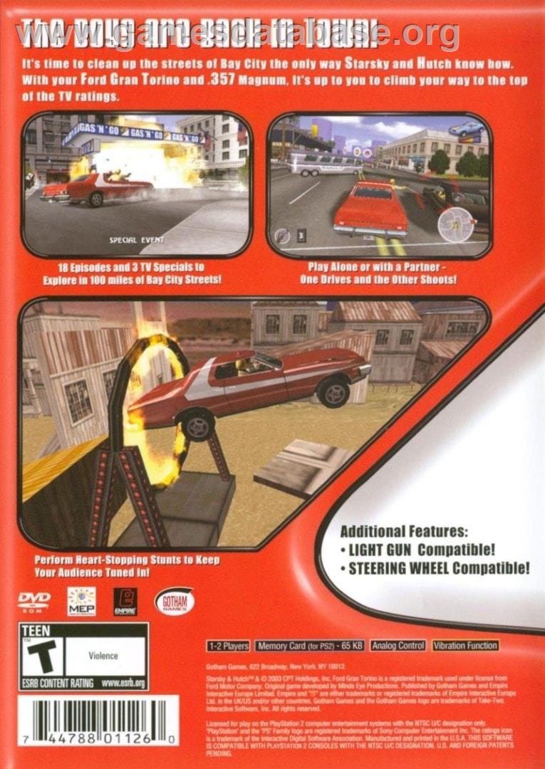 Starsky And Hutch - Sony Playstation 2 - Artwork - Box Back