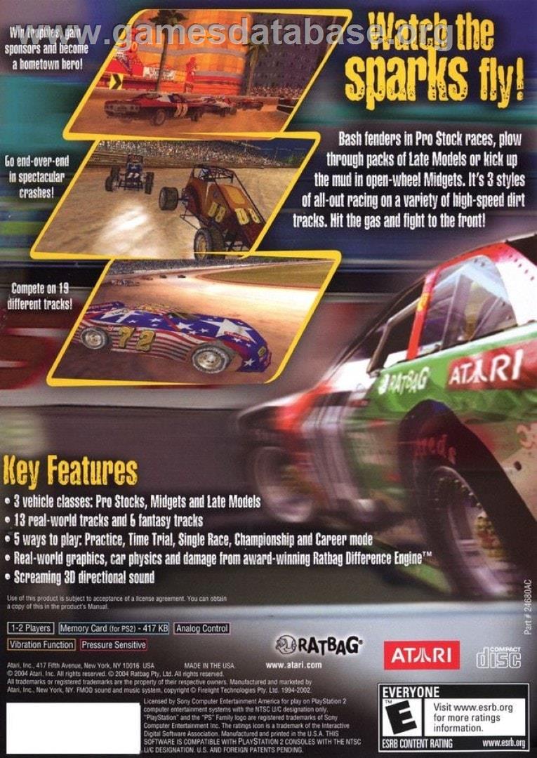 Stock Car Speedway - Sony Playstation 2 - Artwork - Box Back