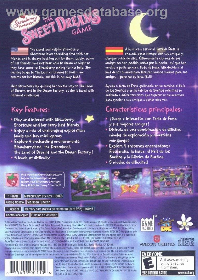 Strawberry Shortcake - The Sweet Dreams Game - Sony Playstation 2 - Artwork - Box Back