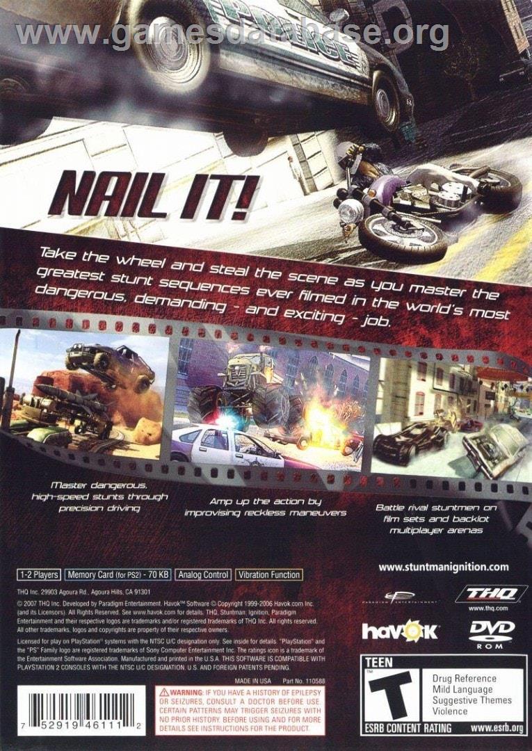 Stuntman - Ignition - Sony Playstation 2 - Artwork - Box Back